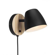 Theo kinkiet ścienny metal/drewno 1x35W GU10 czarna